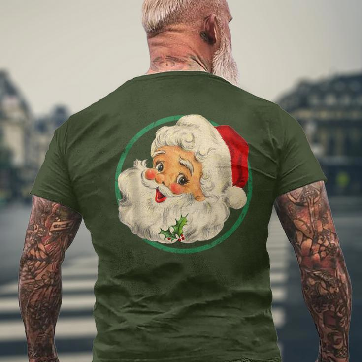 Santa Claus Face Old Fashioned Xmas Vintage Santa Christmas Men's T-shirt Back Print Gifts for Old Men