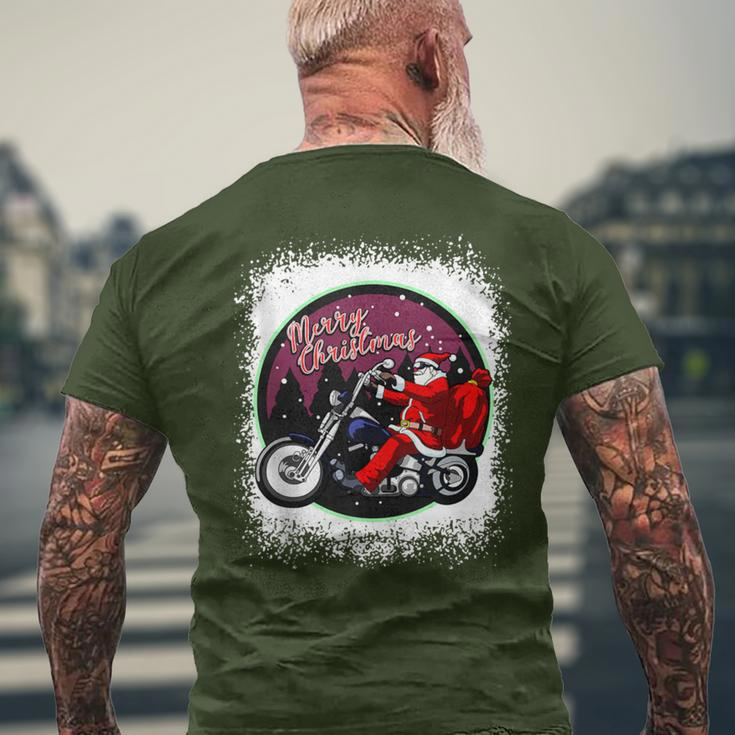 Santa On Motorcycle Christmas Rider Xmas Men's T-shirt Back Print Gifts for Old Men