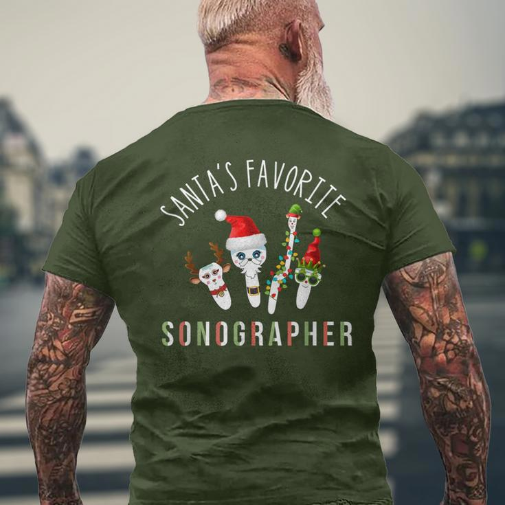 Santas Favorite Sonographer Radiology Christmas Sonography Men's T-shirt Back Print Gifts for Old Men