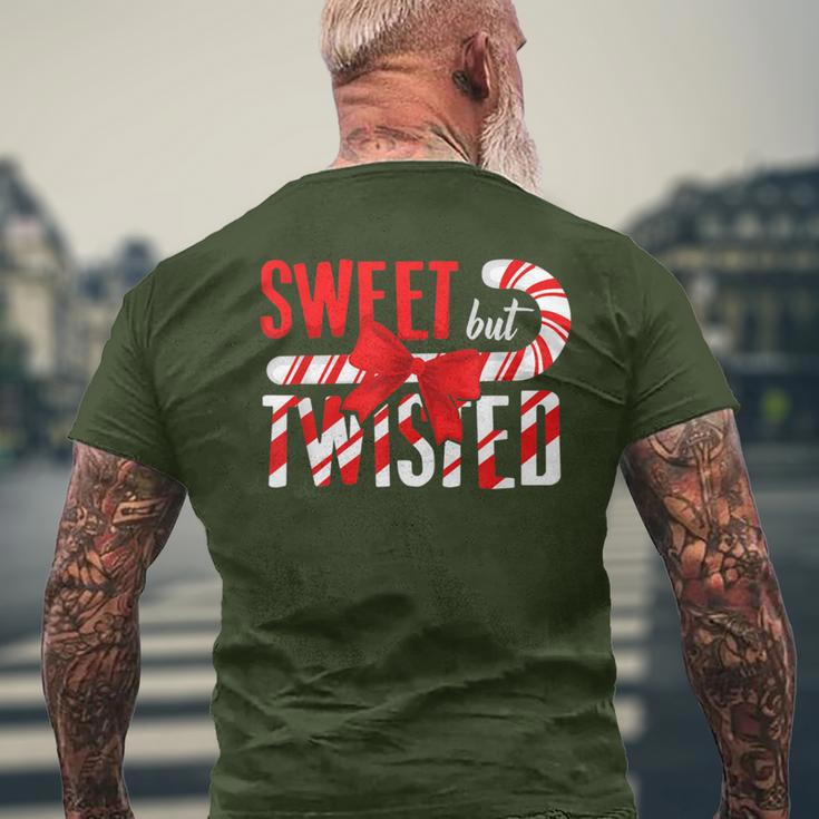 Sweet Twisted Christmas Candy Cane Men's T-shirt Back Print Gifts for Old Men