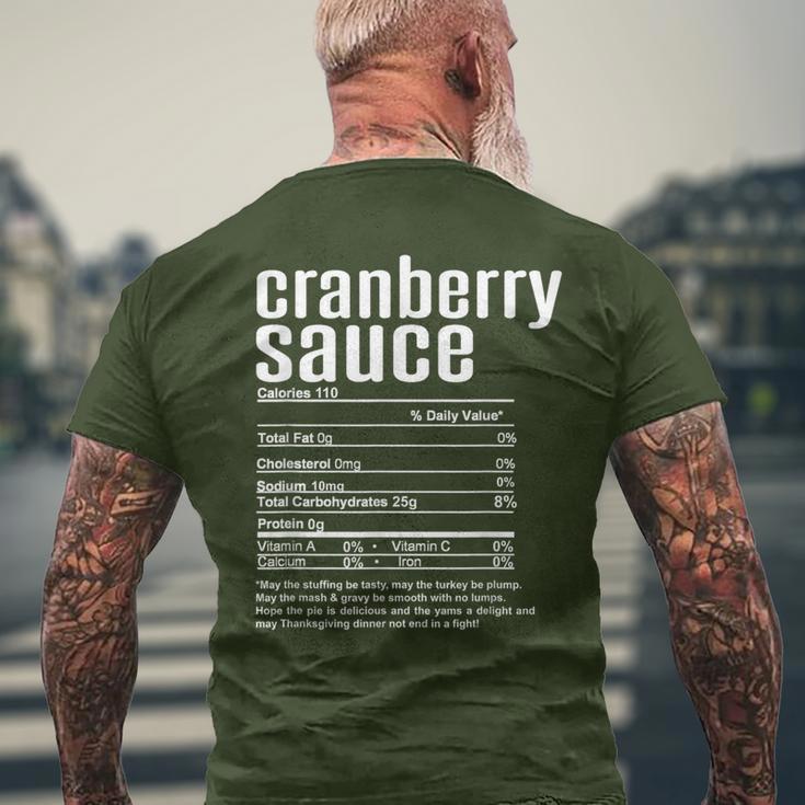 Thanksgiving Christmas Cranberry Sauce Nutritional Facts Men's T-shirt Back Print Gifts for Old Men