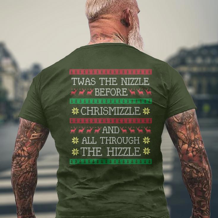 Twas The Nizzle Before Christmas Hip Hop Rap GangstaMen's T-shirt Back Print Gifts for Old Men