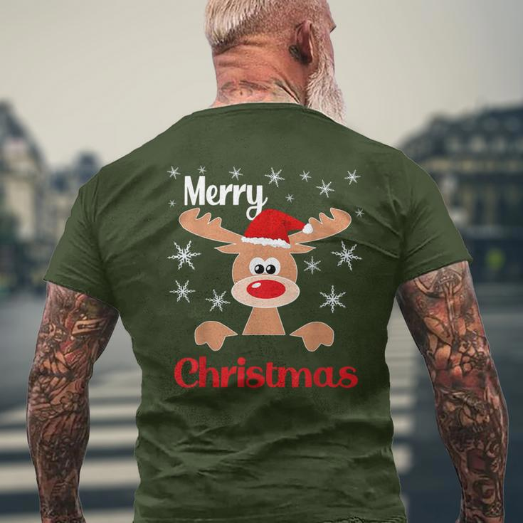 Weihnachts Rentier Weihnachtsmütze Merry Christmas T-Shirt mit Rückendruck Geschenke für alte Männer