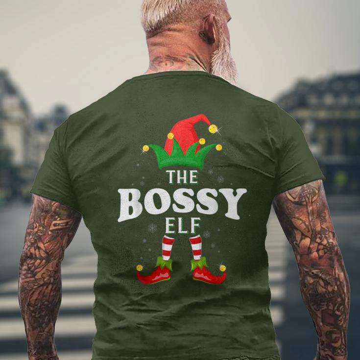 Xmas Bossy Elf Family Matching Christmas Pajama Men's T-shirt Back Print Gifts for Old Men