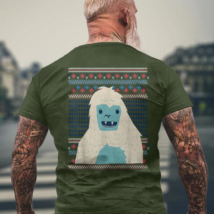 Yeti Monster Bigfoot Sasquatch Snow-Beast Ugly Christmas Fun Men's T-shirt Back Print Gifts for Old Men