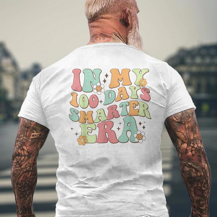 In My 100 Days Smarter Era Retro Smile 100Th Day Of School Men's T-shirt Back Print Gifts for Old Men