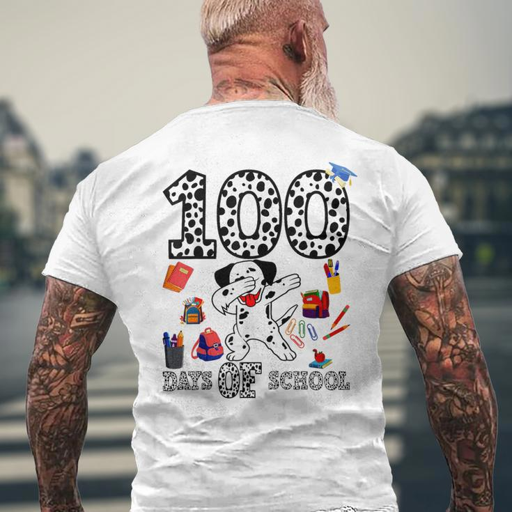 100 Days Smarter Of School Dabbing Dalmatian Dog Teachers Men's T-shirt Back Print Gifts for Old Men