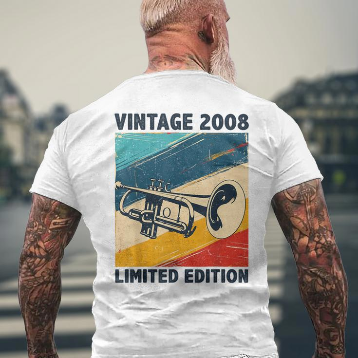 16 Years Old Vintage 2008 Trumpet Lover 16Th Birthday Men's T-shirt Back Print Gifts for Old Men
