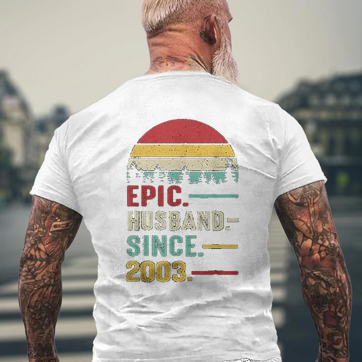 18Th Wedding Anniversary Ideas Epic Husband Since 2003 Mens Back Print T-shirt Gifts for Old Men