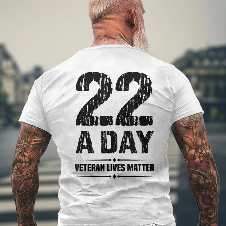 22 Veterans A Day Veterans Lives Matter Suicide Awareness Men's T-shirt Back Print Gifts for Old Men