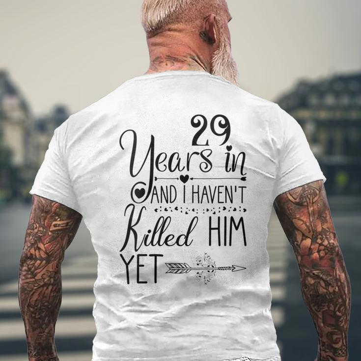 29Th Wedding Anniversary For Her 29 Years Of Marriage Men's T-shirt Back Print Gifts for Old Men