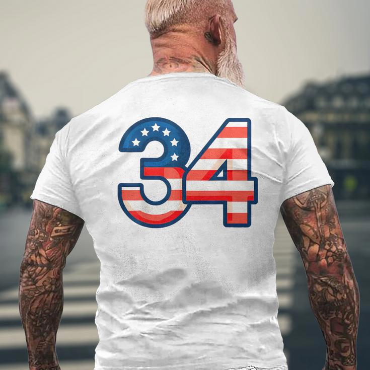 34 Guilty Trial Judge Usa Flag Men's T-shirt Back Print Gifts for Old Men