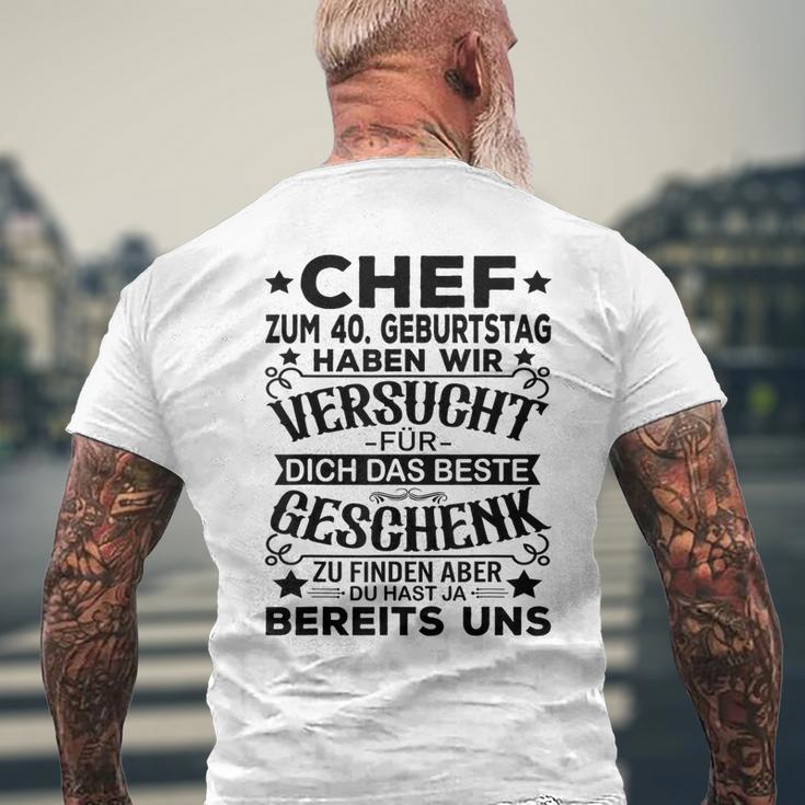 40Th Birthday Chef Für Dich Das Beste 40 Jahre Gray T-Shirt mit Rückendruck Geschenke für alte Männer