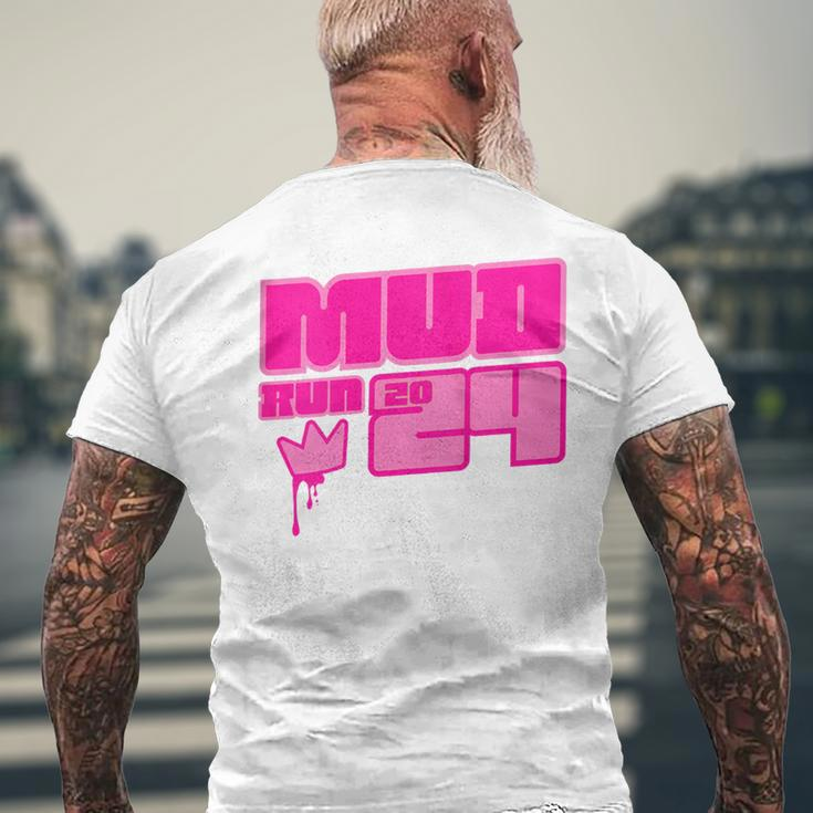 5K Mud Run 2024 Princess Muddy Pit Obstacles Mudding Team Men's T-shirt Back Print Gifts for Old Men