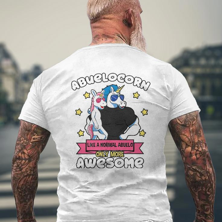 Abuelocorn 1 Kid Father's Day Abuelo Unicorn Granddaughter Mens Back Print T-shirt Gifts for Old Men