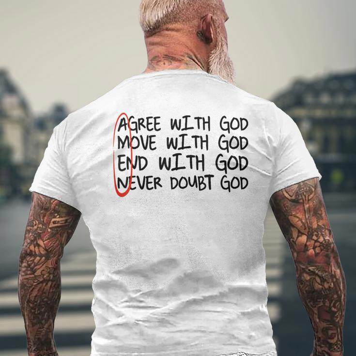 Agree With God Move With God End With God Amen Men's T-shirt Back Print Gifts for Old Men