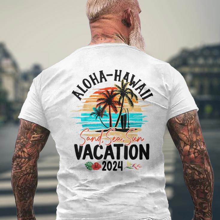 Aloha Hawaii 2024 Family Friends Group Vacation Matching Men's T-shirt Back Print Gifts for Old Men