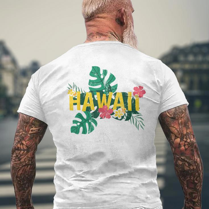 Aloha Hawaiian Sumer Vacation Tropical Flowers Hawaii Men's T-shirt Back Print Gifts for Old Men