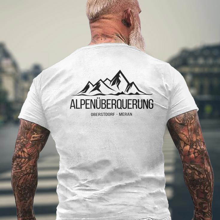 Alpenüberquung Oberstdorf Meran E5 Idea T-Shirt mit Rückendruck Geschenke für alte Männer