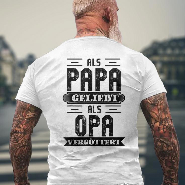 Als Papa Geliebt Als Opaergöttert Grossvater Sprüche T-Shirt mit Rückendruck Geschenke für alte Männer