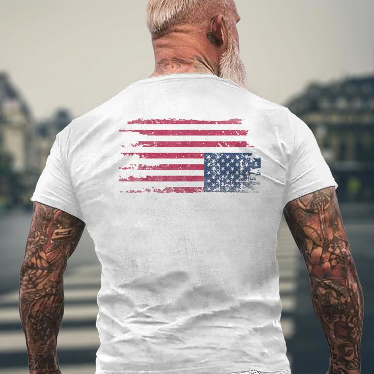 American Flag Distress Upside Down Patriotic 4Th Of July Men's T-shirt Back Print Gifts for Old Men