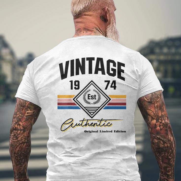 Authentic Vintage 1974 50Th Birthday For Men Men's T-shirt Back Print Gifts for Old Men