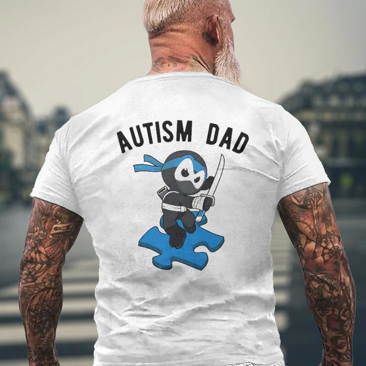 Autism Dad Ninja Martial Arts Father Mens Back Print T-shirt Gifts for Old Men
