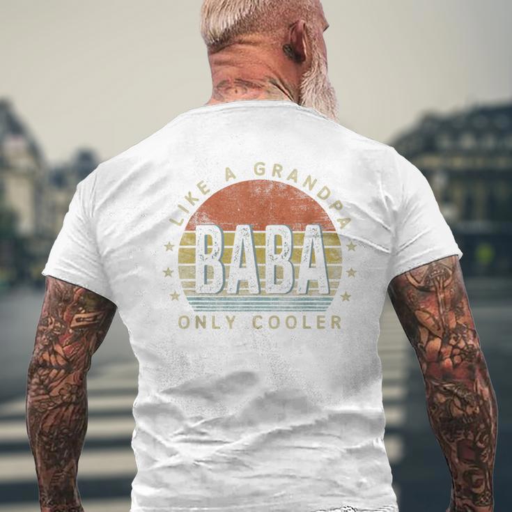 Baba Like A Grandpa Only Cooler Baba Vintage Style Men's T-shirt Back Print Gifts for Old Men