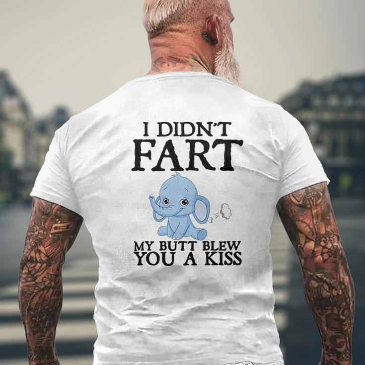 Baby Elephant I Didn’T Fart My Butt Blew You A Kiss Mens Back Print T-shirt Gifts for Old Men