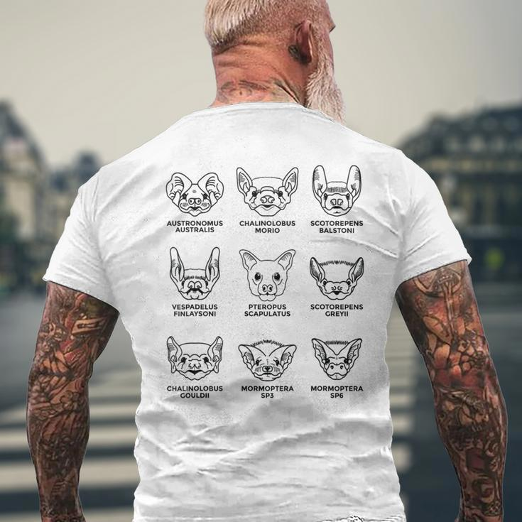 Bats Species Biology Scientific Chiropterologist Biologist Men's T-shirt Back Print Gifts for Old Men