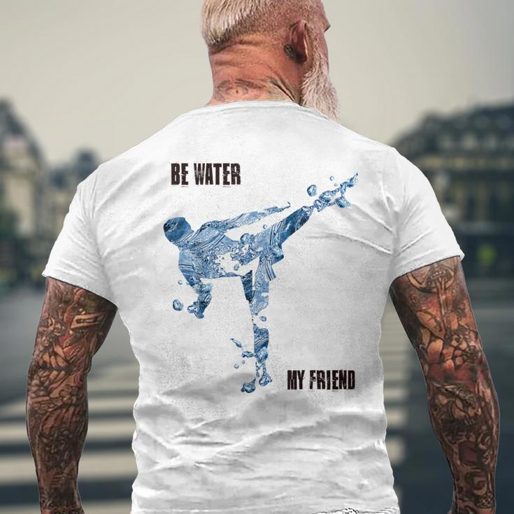 Be Water My Friend Kurzärmliges Herren-T-Kurzärmliges Herren-T-Shirt, Inspirierendes Bruce Lee Kampfkunst Design Geschenke für alte Männer