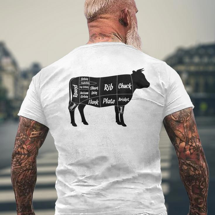 Beef Butcher Cow Cuts Diagram Men's T-shirt Back Print Gifts for Old Men