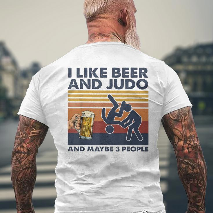 I Like Beer And Judo And Maybe 3 People Retro Vintage Men's T-shirt Back Print Gifts for Old Men