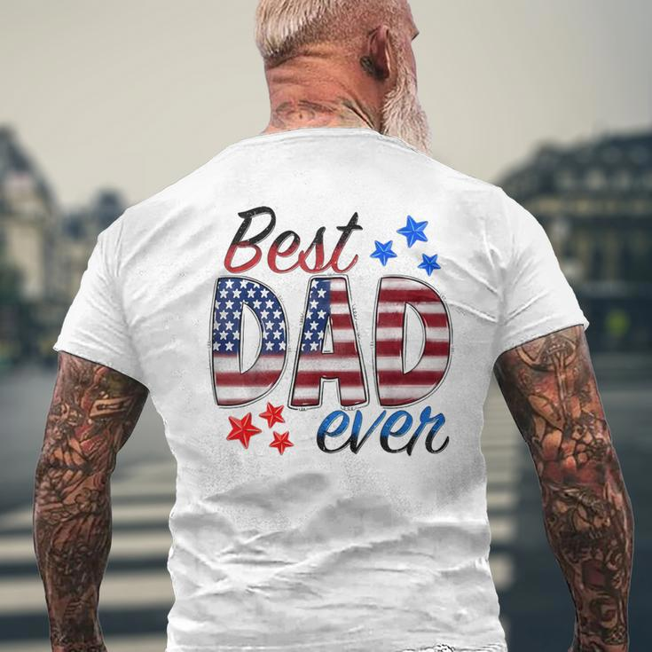 Best Dad Ever With Us American Flag Fathers Day Dad Lover Men's T-shirt Back Print Gifts for Old Men