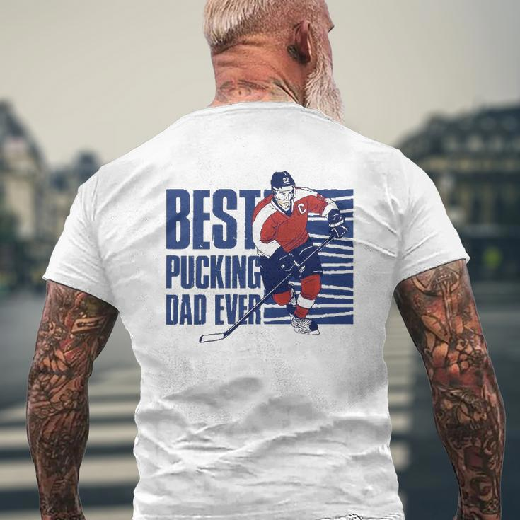Best Pucking Dad Ever Hockey Lover Mens Back Print T-shirt Gifts for Old Men
