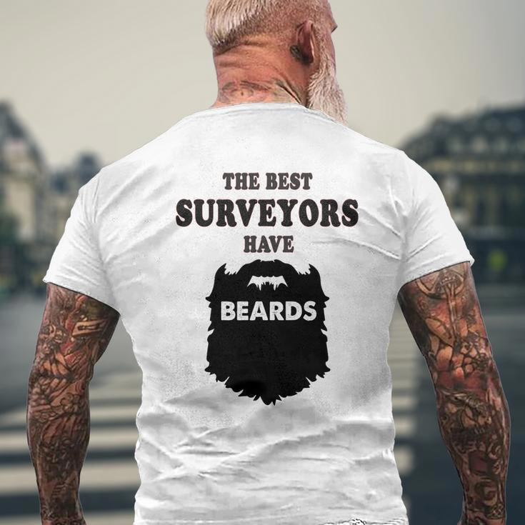 Best Surveyor Premium Beards Surveying Land Tee Mens Back Print T-shirt Gifts for Old Men