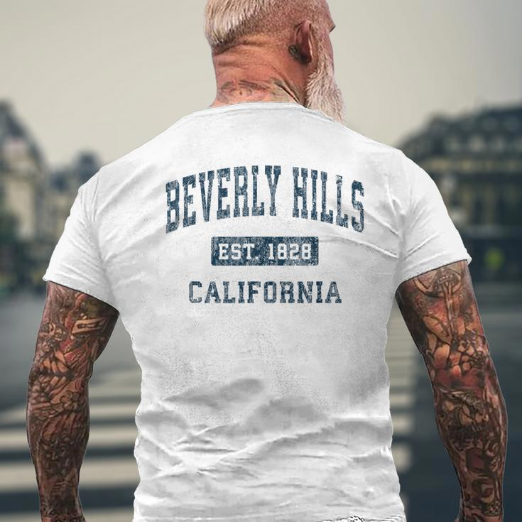 Beverly Hills California Ca Vintage Sports Navy Print Men's T-shirt Back Print Gifts for Old Men