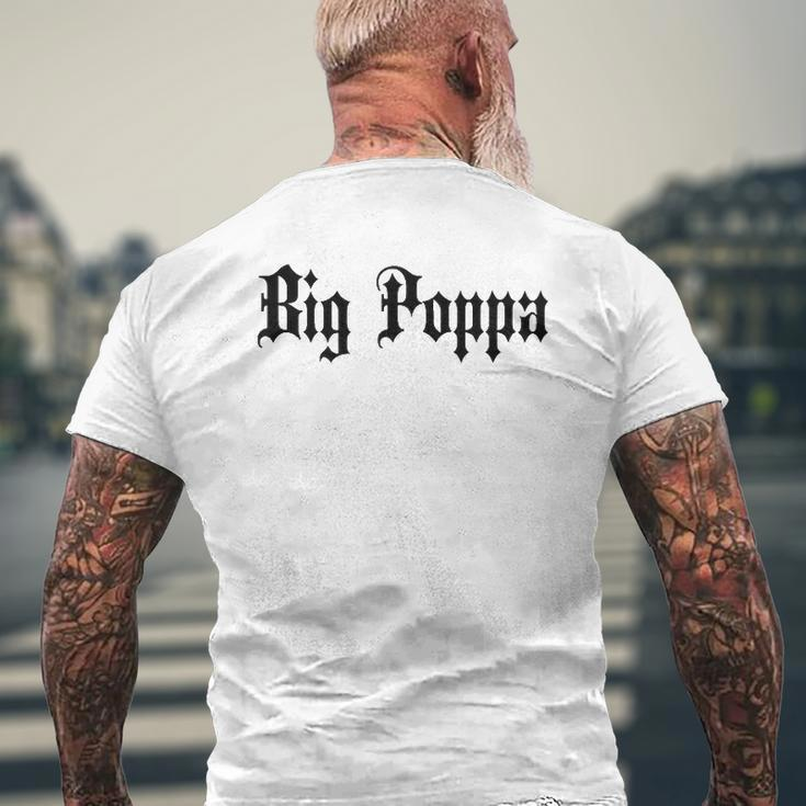 Big Poppa Dad Father's Day Blackletter Mens Back Print T-shirt Gifts for Old Men