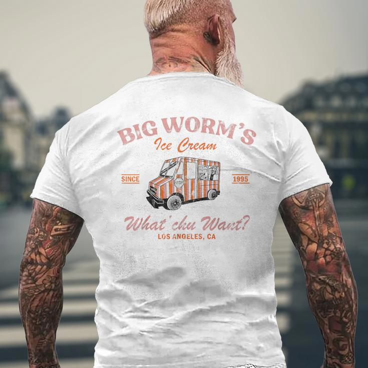 Big Worm's Ice Cream What Chu Want Vintage Men's T-shirt Back Print Gifts for Old Men