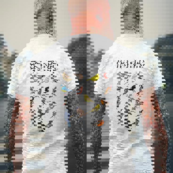 Bird Nerd Different Kinds Of Bird Mens Back Print T-shirt Gifts for Old Men