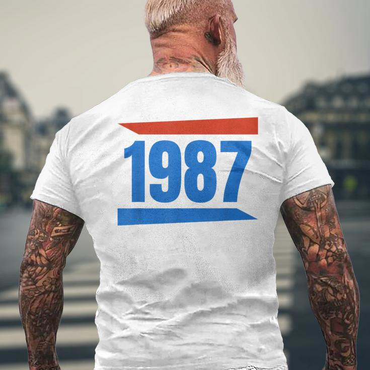 Birthday 1987 Vintage Retro Style Men's T-shirt Back Print Gifts for Old Men
