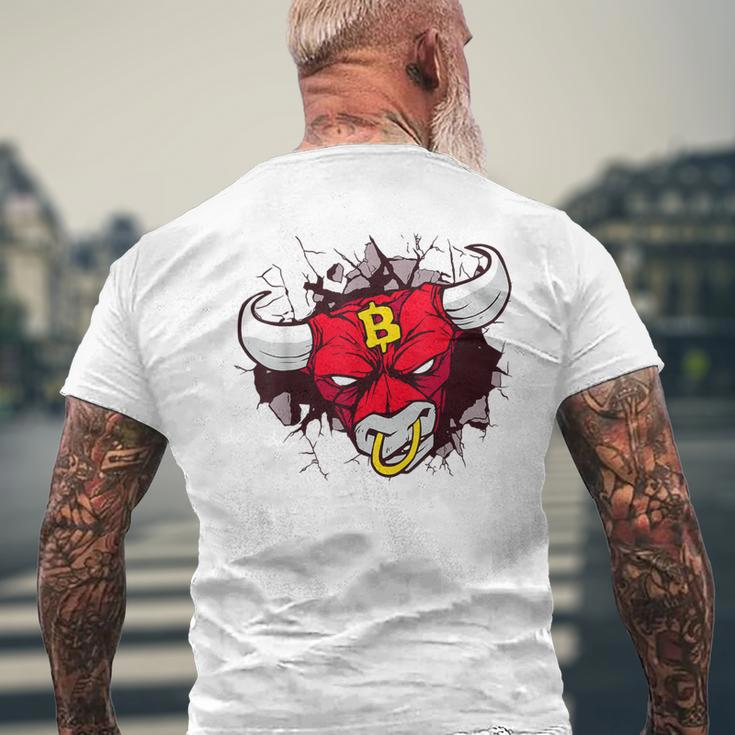 Bitcoin Bull Cryptocurrency Btc Men's T-shirt Back Print Gifts for Old Men