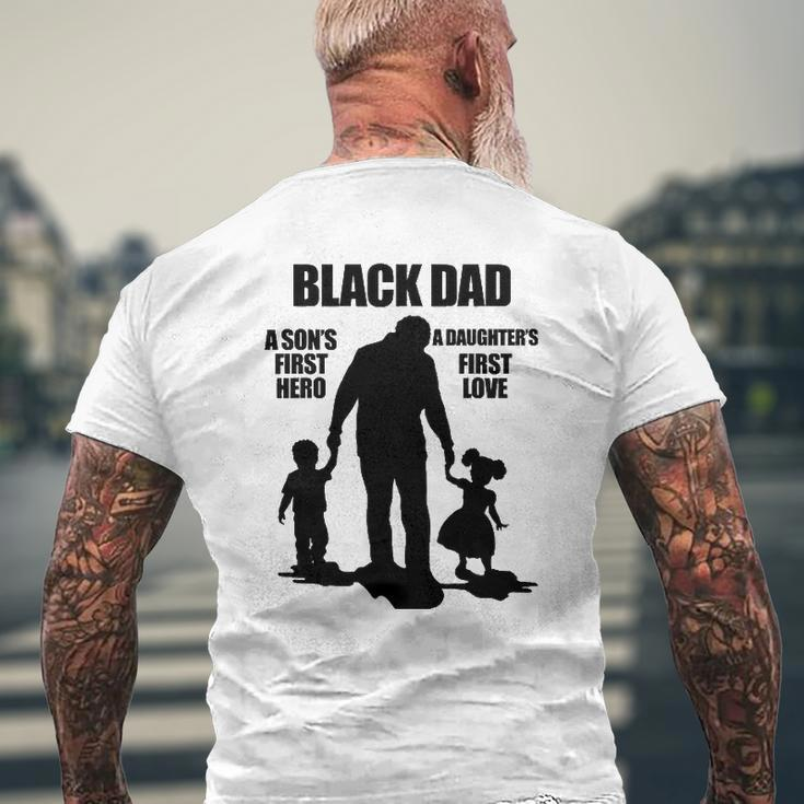Black African American Father's Day Afrocentric Dad Mens Back Print T-shirt Gifts for Old Men