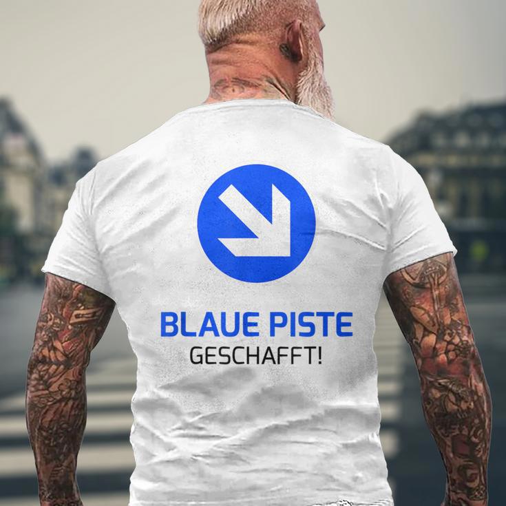 Blue Ski Slope Is Done Ski Beginner Ski School T-Shirt mit Rückendruck Geschenke für alte Männer