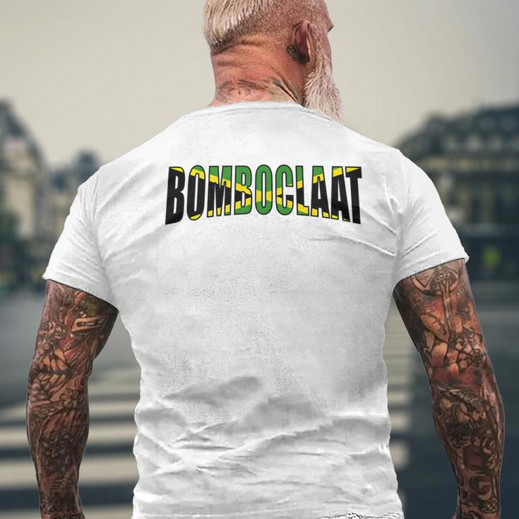 Bomboclaat Jamaican Slang Heritage Flag Men's T-shirt Back Print Gifts for Old Men