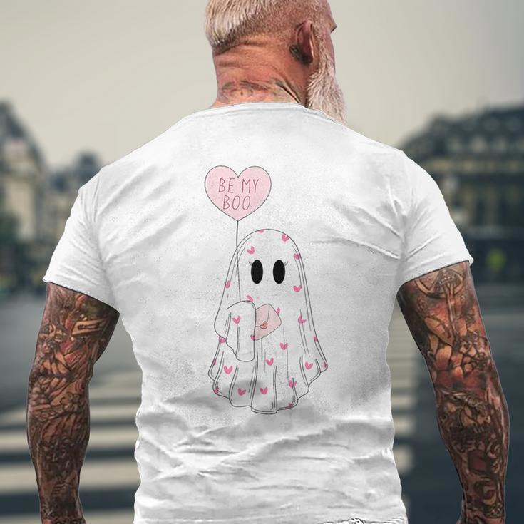 Be My Boo Ghost Valentines Day Men's T-shirt Back Print Gifts for Old Men