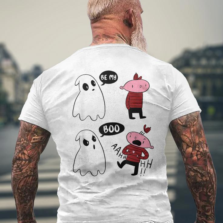 Be My Boo Ghost Valentines Day Men's T-shirt Back Print Gifts for Old Men