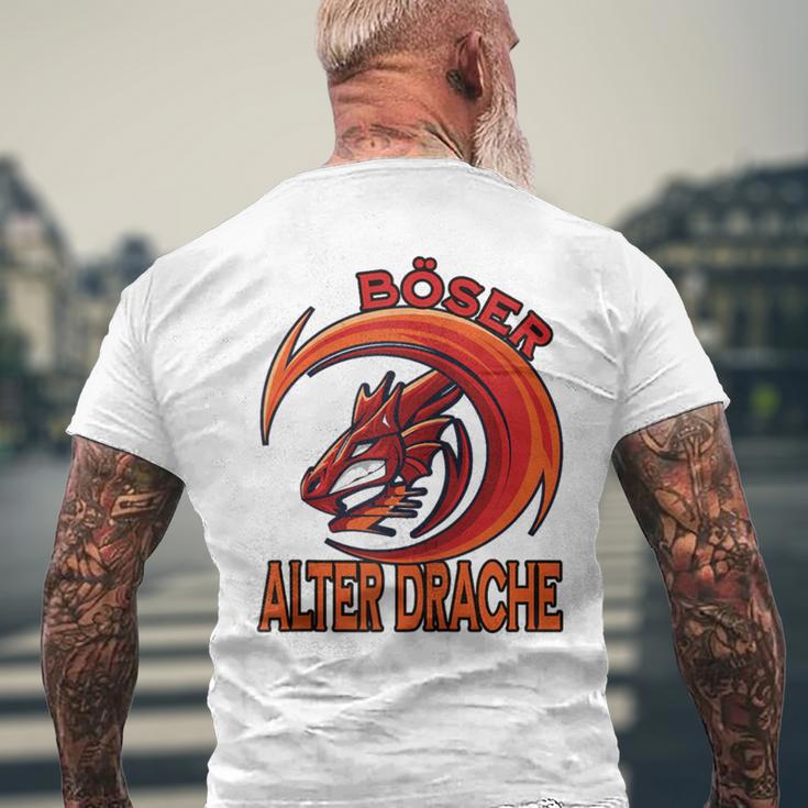 Böser Alter Drache Lustiger Totenkopf Skull Papa Raglan T-Shirt mit Rückendruck Geschenke für alte Männer