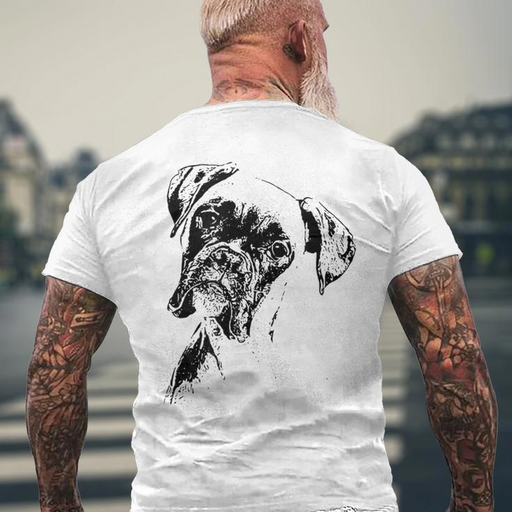 Boxer Dog Face Dog Lovers Boxer Dog Men's T-shirt Back Print Gifts for Old Men