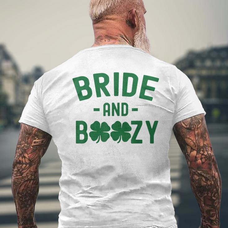 Bride And Boozy Irish St Patrick's Day Shamrocks Men's T-shirt Back Print Gifts for Old Men